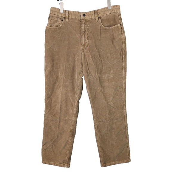 LL Bean Corduroy‎ Pants Men's Natural Fit Straight Leg 5 Pocket Brown Size 35x30 - Picture 1 of 10